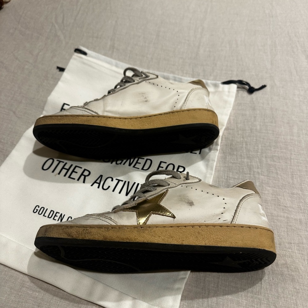 golden goose ballstar leather upper lamin